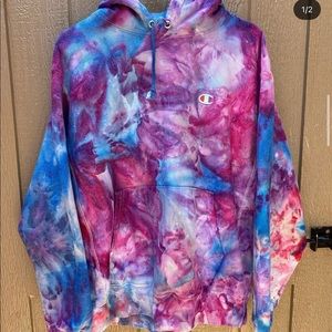Champion ice tie dye hoodie. Reverse weave.